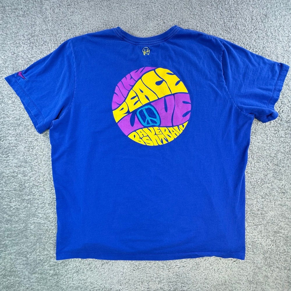 Nike Peace Love Basketball Graphic T-Shirt Blue 3XL Psychedelic Mushroom Tee‎ - Picture 10 of 10